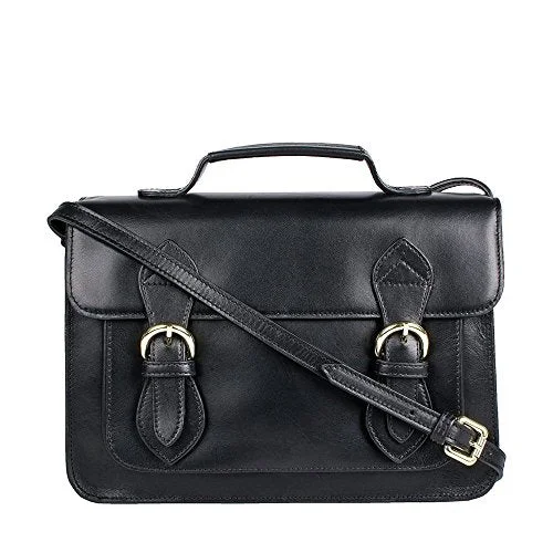 suitcase with high-end designer finishes-suitcase for hiking gear-Hidesign Women'S Nadine Leather Cross-Body Bag, Black