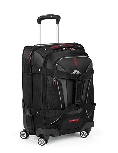 suitcase for frequent train commuters-suitcase with tight bands-High Sierra At7 Spinner Luggage, Black, 22-Inch