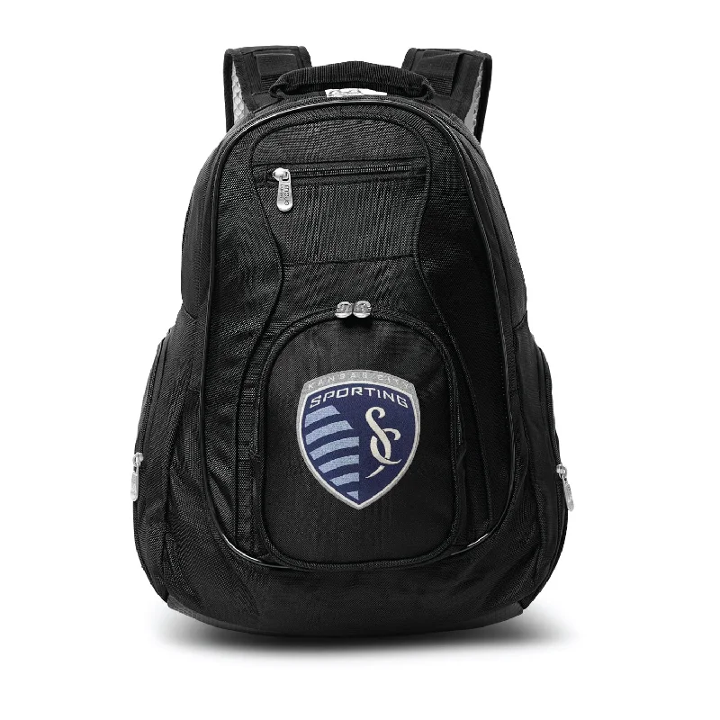 backpacks for party-goers with built-in speakers-Backpacks with fun patterns-Sporting Kansas City 19" Premium Laptop Backpack