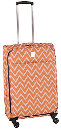 suitcase for music festival travel-suitcase cleaning for marks-Jenni Chan Aria Madison 25 Inch Spinner Luggage, Orange, One Size