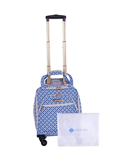 suitcase with elegant matte finish-suitcase for savvy travelers-Jenni Chan Colima 2-Piece Set 15" Spinner 311 Bag Travel Tote, Blue, One Size