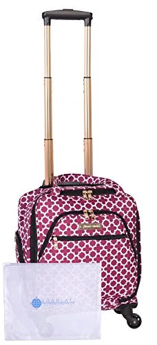 suitcase with the strongest TSA-approved locks-suitcase with tight lock-Jenni Chan Medley 2-Piece Set 15" Spinner 311 Bag Travel Tote, Cranberry, One Size