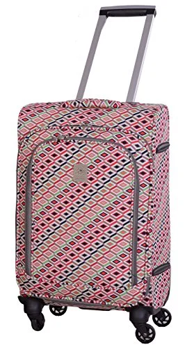 suitcase that withstands being checked in multiple times-suitcase for young travelers-Jenni Chan Tiles 20 Inch Upright Spinner, Multi