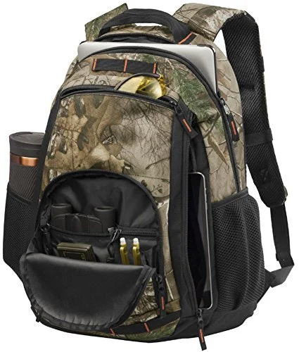 modular backpack with customizable compartments -Backpack with multiple pockets-Joe'S Usa Durable Packable Handy Travel Hiking Backpack Daypack (Realtree Xtra/ Black)