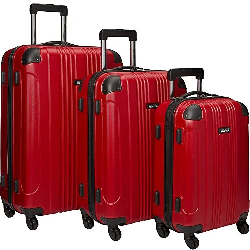 suitcase with a futuristic and innovative design-suitcase with tough handle-Kenneth Cole Reaction Out Of Bounds Luggage 4-Wheel Abs 3-Piece Nested Set: 20" Carry-On, 24" 28"