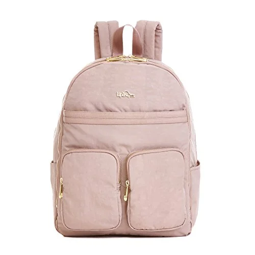 backpack with built-in speaker -Backpack with mesh pockets-Kipling Women'S Tina Large Laptop Backpack One Size Antique Rose Combo