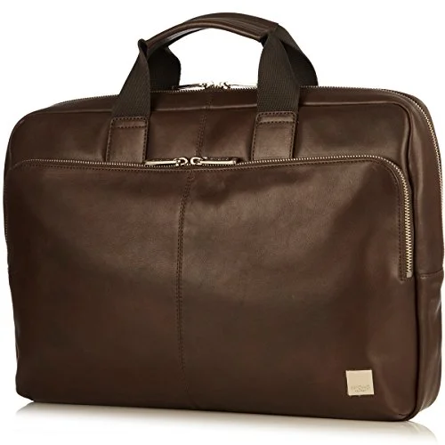 suitcase with ultra-thin yet strong walls-suitcase for dorm rooms-Knomo Luggage Men'S Knomo Brompton Classic Newbury Full Leather Single Zip Brief 15" Briefcase,