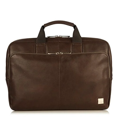 suitcase that prevents contents from shifting-suitcase with secure lock-Knomo Luggage Newbury Top Zip Briefcase 11.8 X 16.1 X 4.3, Brown, One Size