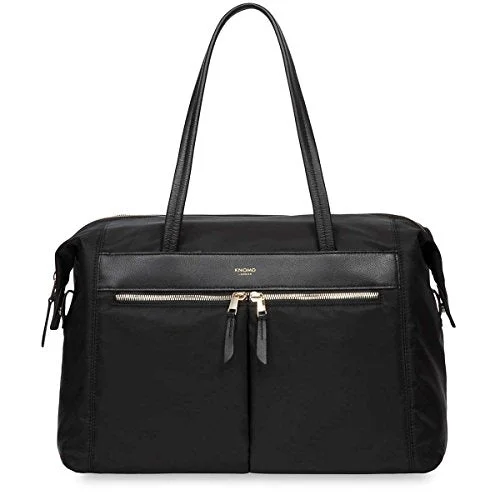 suitcase for professional hairstylists-suitcase packing for hot days-Knomo Mayfair Nylon Curzon Fold Down Shoulder Bag 15" - Black (Black)