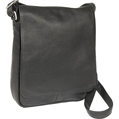 suitcase that withstands rough handling-suitcase packing for holidays-Le Donne Leather Flap Over Shoulder Bag (Black)