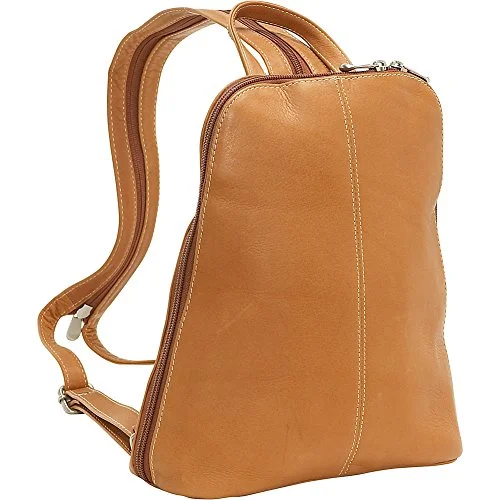 suitcase for pet travel-suitcase with drop protection-Le Donne Leather U-Zip Woman'S Sling/Back Pack (Tan)