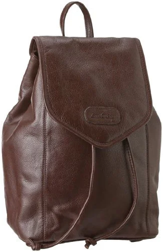 backpack with built-in seat -Backpack with key holder-Leatherbay Leather Small Backpack,Dark Brown,One Size