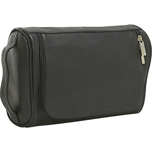 suitcase for Africa travel-suitcase with durable lining-Ledonne Leather Toiletry Bag, Black