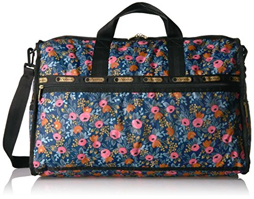 durable gym bag with waterproof lining -Sports bag for tea-LeSportsac Women's Rifle Paper X Large Weekender, Rosa