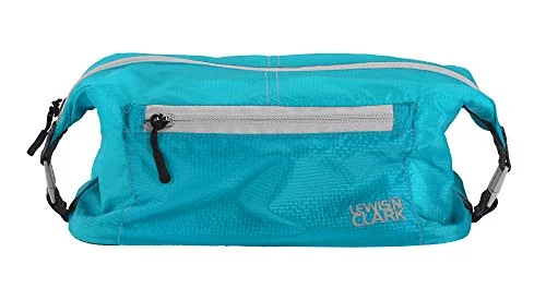 suitcase with best rolling technology-suitcase with fresh design-Lewis N Clark Electrolight Toiletry Kit, Bright Blue, One Size