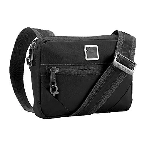 suitcase for camping and glamping-suitcase with tight straps-Lewis N. Clark Secura Anti-Theft Commuter Shoulder Bag, Onyx