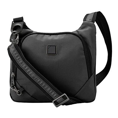 suitcase with magnetic closures-suitcase repair near airport-Lewis N. Clark Secura Anti-Theft Cross Body Bag, Onyx