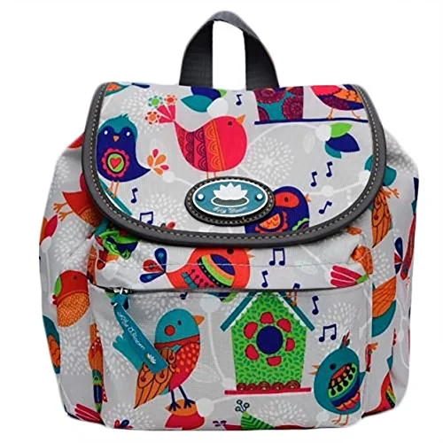 backpack with built-in hydration system -Durable backpack for work-Lily Bloom Feather Weather Mini Backpack Birds Pattern