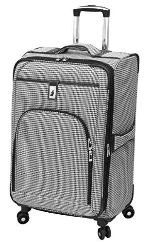 suitcase for Disney trips-suitcase for work travel-London Fog Cambridge 25 Inch Expandable, Black/White