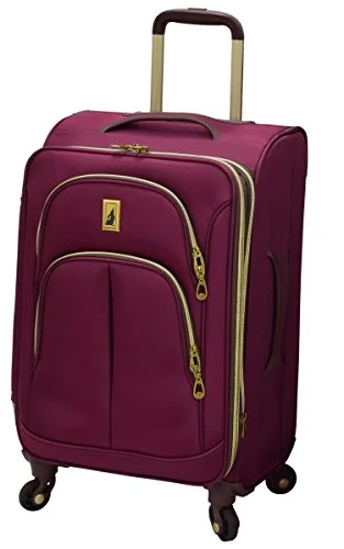 suitcase for adventure travel-suitcase for tiny homes-London Fog Coventry Hyperlights 21" Expandable Spinner, Plum