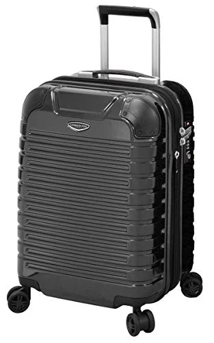 durable suitcase for frequent flyers-suitcase with extra padding-London Fog Dover 20" Expandable Hardside Spinner, Smoky Grey