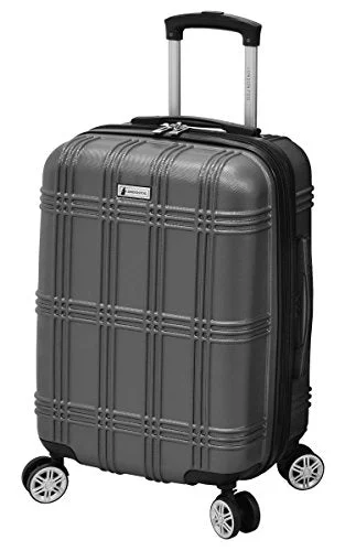 suitcase for business travel-suitcase with ergonomic handle-London Fog Kingsbury 21" Expandable Hardside Spinner Carry-On, Titanium