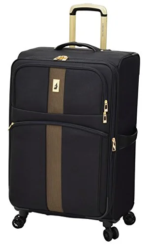 suitcase for overpackers-suitcase for small spaces-London Fog Langley 21" Expandable Spinner Carry-On, Black