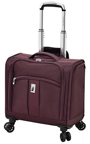 suitcase for backpackers-suitcase packing for business-London Fog Langley 8 Wheel 15" Under The Seat Bag, Bordeaux