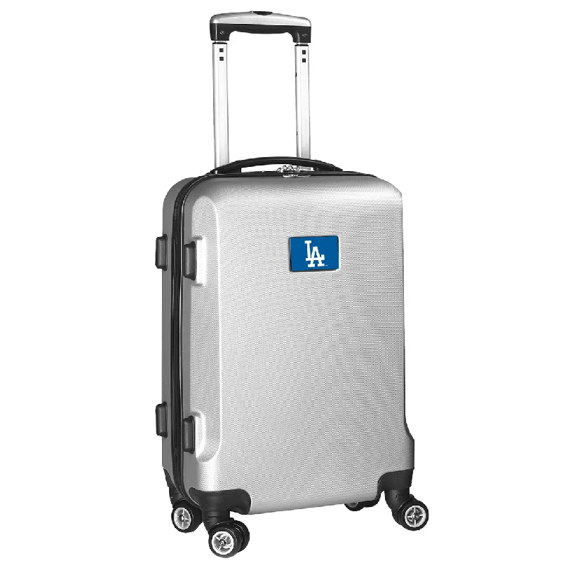 suitcase with minimalist aesthetics-suitcase with thick cover-Los Angeles Dodgers 20" Silver Domestic Carry-on Spinner