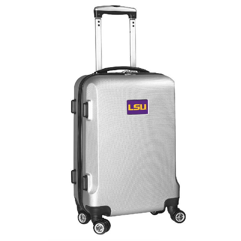 suitcase with removable dividers-suitcase with padded interior-LSU Tigers 20" Silver Domestic Carry-on Spinner