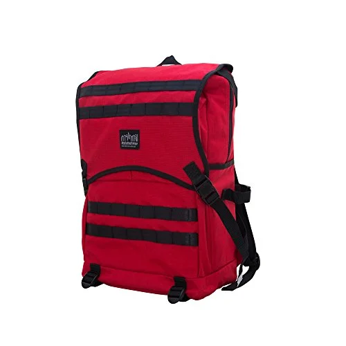 water-resistant business backpack -Compact backpack for commuting-Manhattan Portage Fort Hamilton Backpack, Red, One Size