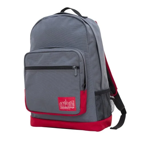 school backpack with lunch bag combo -Backpack for plains travel-Manhattan Portage Morningside Backpack, Grey/Red/Red, One Size