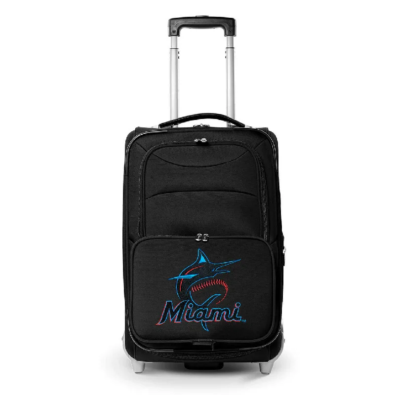 suitcase that blends tech and travel convenience-suitcase with padded lining-Marlins Carry On Luggage | Miami Marlins Rolling Carry On Luggage