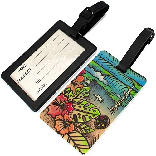 suitcase for airport-to-hotel convenience-suitcase for huge luggage-Maui and Sons Surfer Collection Luggage Tag - Pair (Life is a Beach)