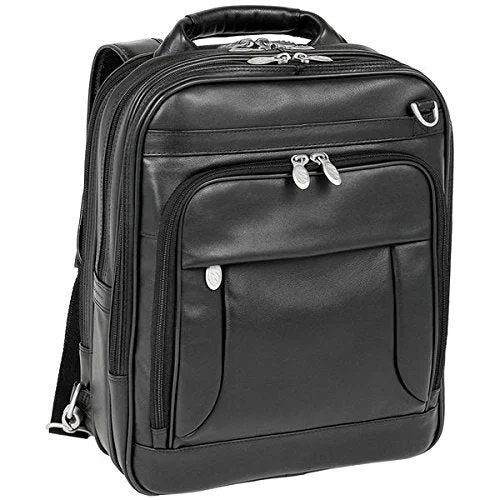 suitcase with best comfort grip handle-suitcase for cold weather-Mcklein Travel Lincoln Park Leather Three-Way Computer Everywhere Briefpack