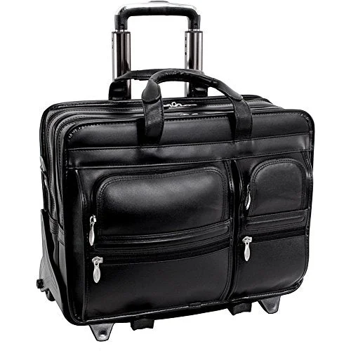 suitcase with best softshell material-suitcase with soft shell-Mckleinusa Clinton 88445 Black 17 Detachable-Wheeled Laptop Case