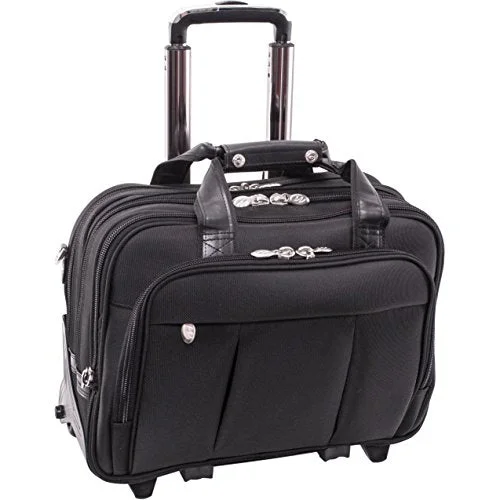 suitcase for ultra-light packing-suitcase packing checklist-Mckleinusa Damen 70715 R Series Nylon Detachable-Wheeled Laptop Case (Black)