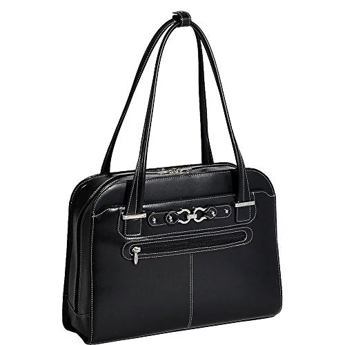 suitcase for corporate travelers-suitcase for adventure travel-Mckleinusa Mayfair  96305C Black Ladies' Laptop Case