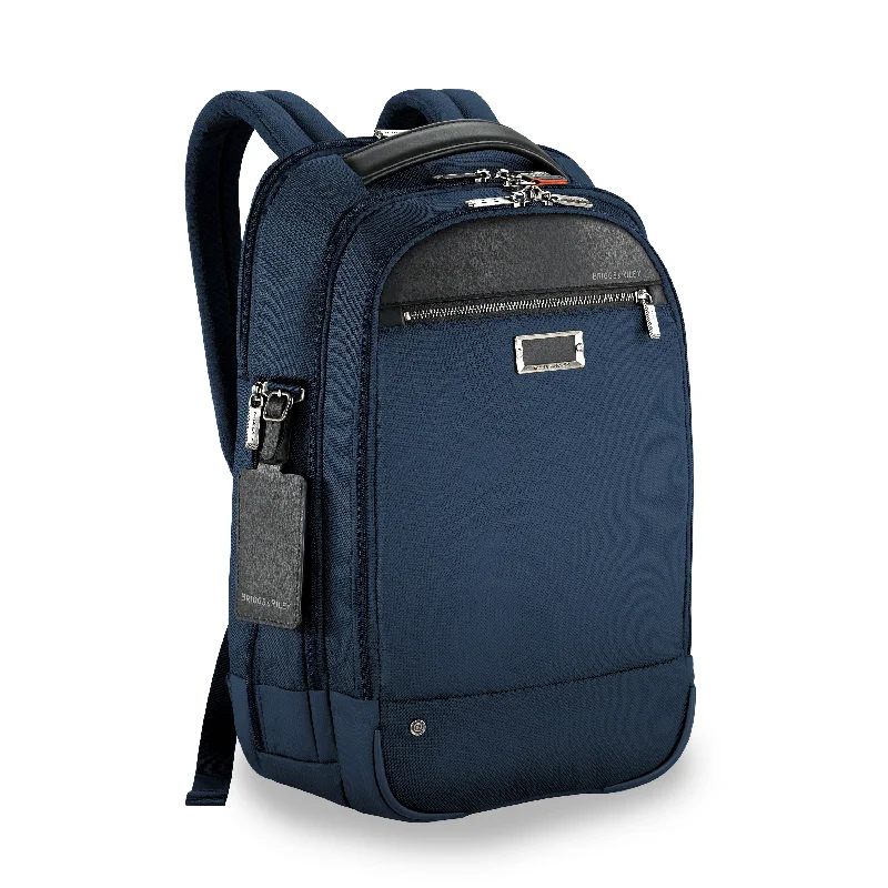 backpacks for trekkers with sleeping bag compartment-Backpacks with collapsible designs-DISCONTINUED Briggs & Riley @WORK Collection Medium Backpack With Laptop Compartment-  KP422-5/4