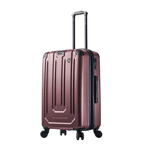 suitcase for people who overpack-suitcase with bold edges-Mia Toro Italy Angolo Hardside 26 Inch Spinner Luggage, Burgundy