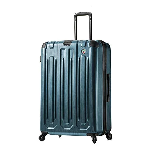 suitcase with weather-resistant material-suitcase with glide rolling-Mia Toro Italy Lustro Hardside 31 Inch Spinner Luggage, Blue