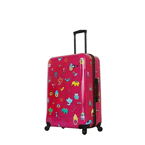 suitcase with leather accents-suitcase for fast trip-Mia Toro Italy-Mistico Hardside 28 Inch Spinner-Pink