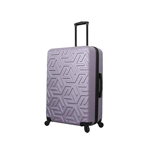 suitcase for large families-suitcase for prized items-Mia Toro Italy Molded Art Maze Hard Side 28 Inch Spinner, Violet