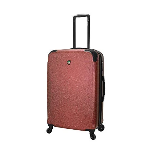 suitcase with durable reinforced frame-suitcase with strong grips-Mia Toro Italy Ofena Hardside 26 Inch Spinner Luggage, Red