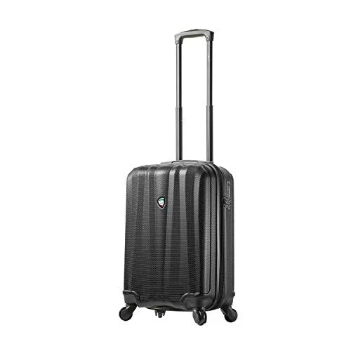 suitcase with ultra-smooth wheels-suitcase for compact homes-Mia Toro Italy Pozzi Hardside Spinner Carry-on, Black