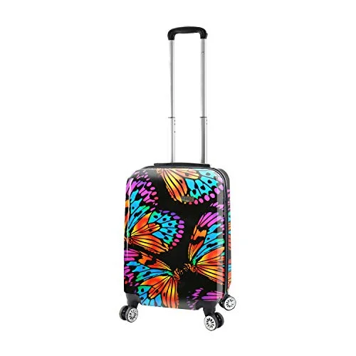 suitcase for affordable luxury-suitcase with firm build-Mia Toro Mia Viaggi Italy Ink Butterflies Hardside Spinner Carry