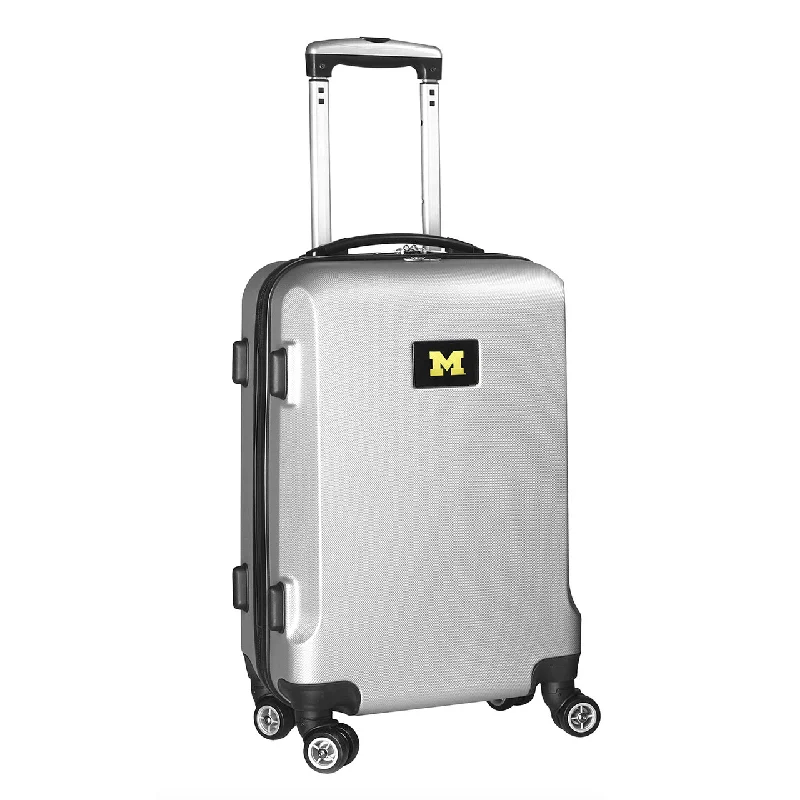 suitcase with compartments for different clothing types-suitcase repair cost-Michigan Wolverines 20" Silver Domestic Carry-on Spinner