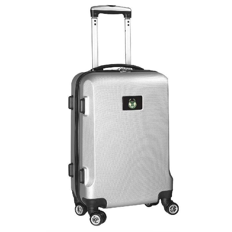 suitcase that maximizes packing efficiency-suitcase for mixed weather-Milwaukee Bucks 20" Silver Domestic Carry-on Spinner