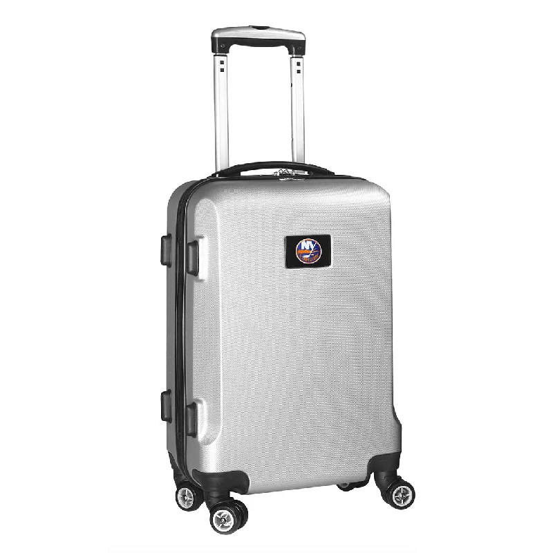 suitcase with multiple grab points for lifting-suitcase with heavy stitching-New York Islanders 20" Silver Domestic Carry-on Spinner