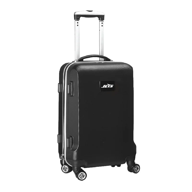 suitcase that fits high-fashion outfits-suitcase with solid edges-New York Jets 20" Carry-on Hardcase Spinner Luggage